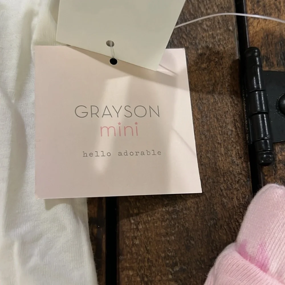 Grayson Mini shirt Flutter sleeve pink shorts set size 3T
